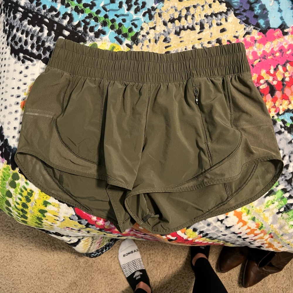 Lululemon size 4 hunter green 2 inch shorts.